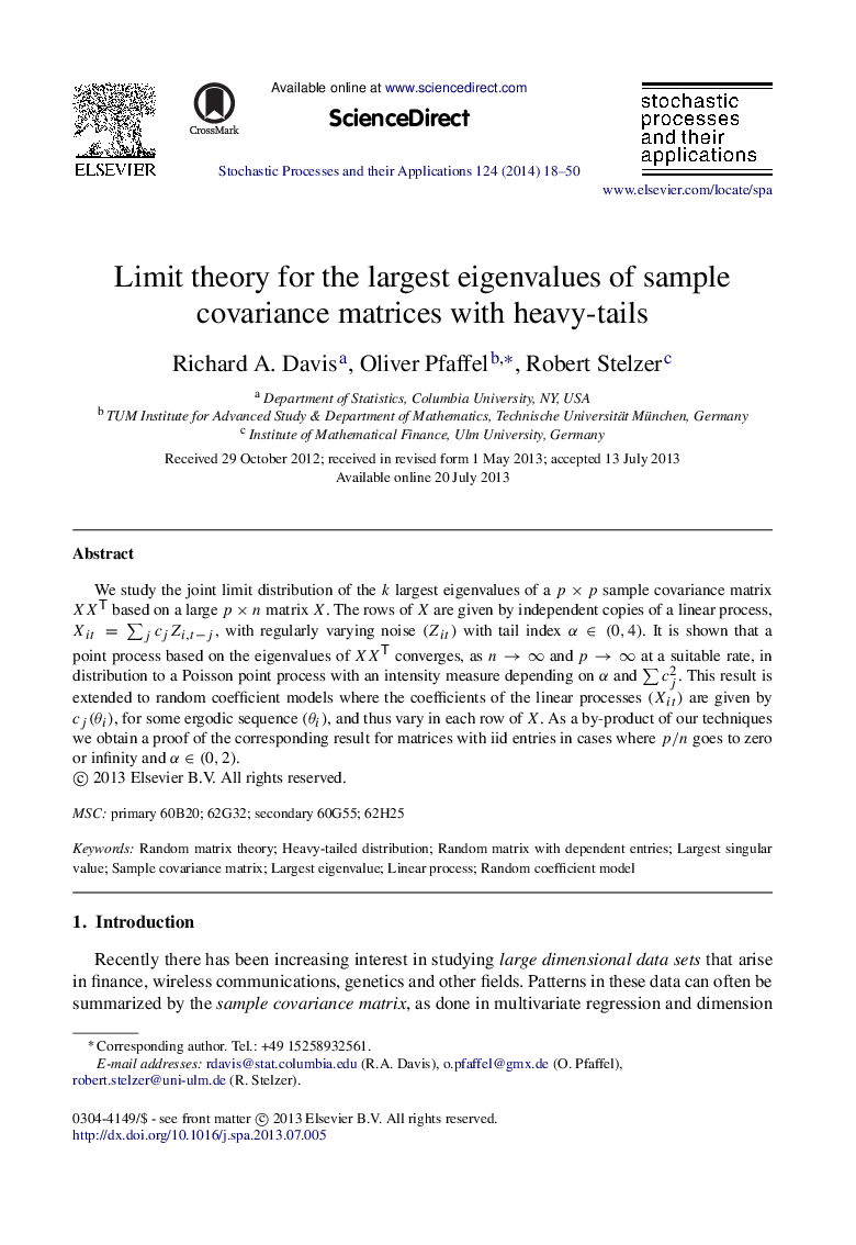 Limit theory for the largest eigenvalues of sample covariance matrices with heavy-tails