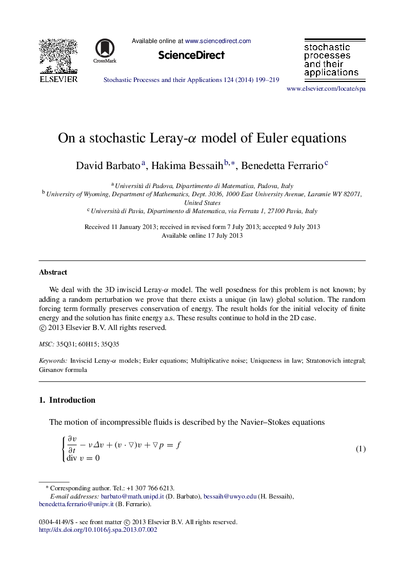 On a stochastic Leray-Î± model of Euler equations