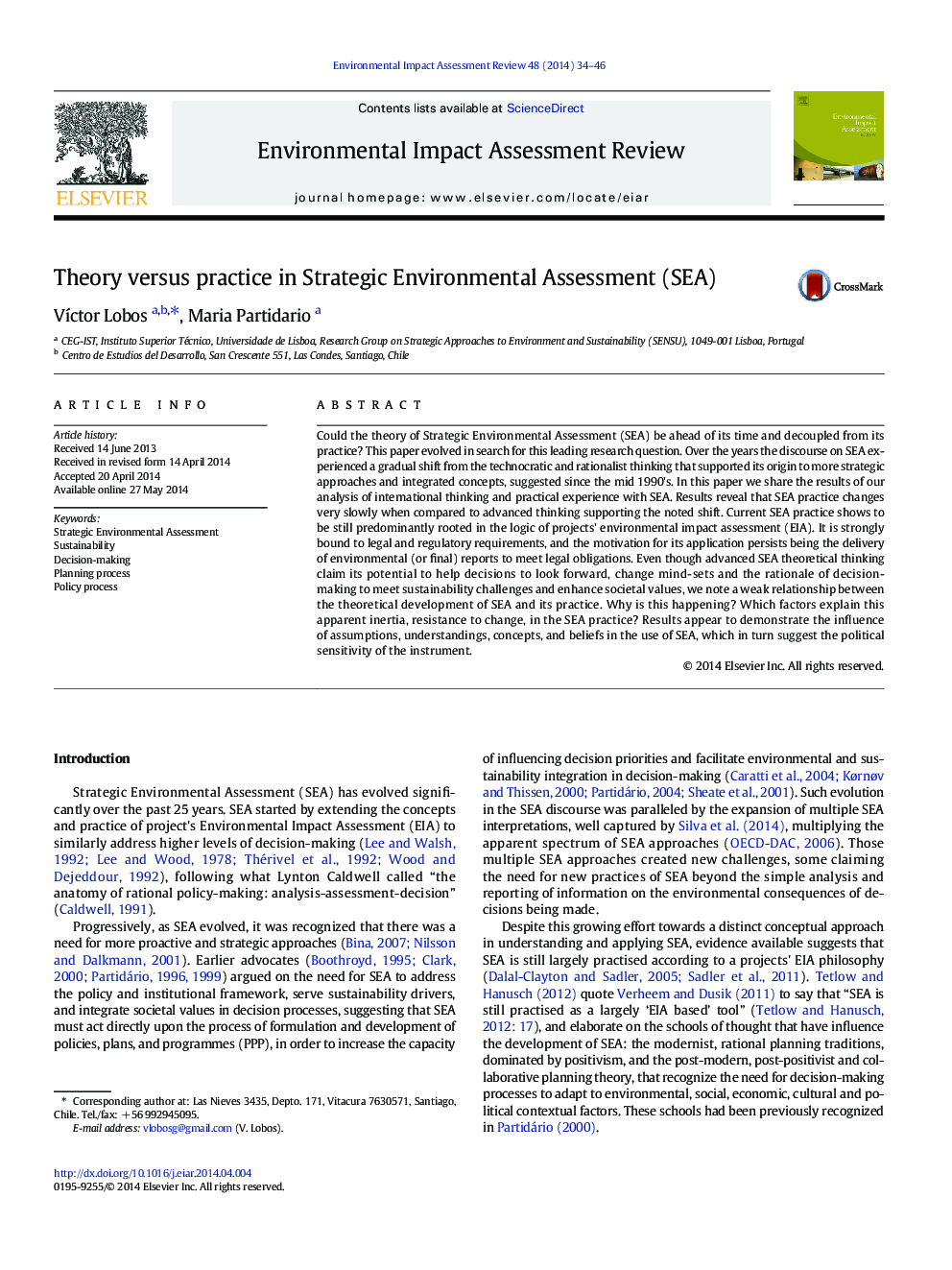 Theory versus practice in Strategic Environmental Assessment (SEA)
