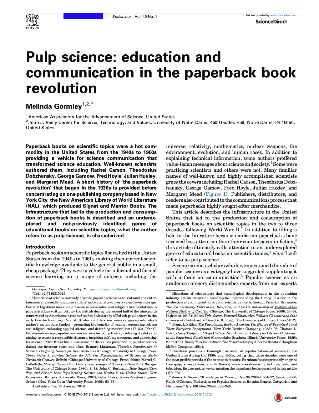 Pulp science: education and communication in the paperback book revolution