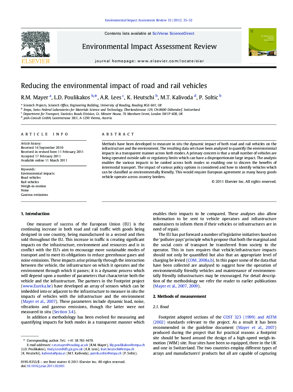 Reducing the environmental impact of road and rail vehicles