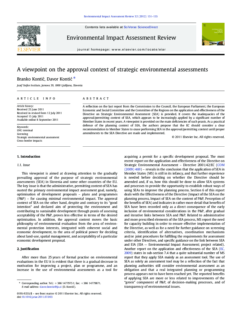 A viewpoint on the approval context of strategic environmental assessments