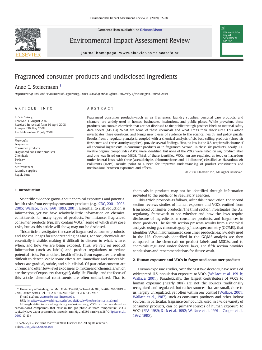 Fragranced consumer products and undisclosed ingredients