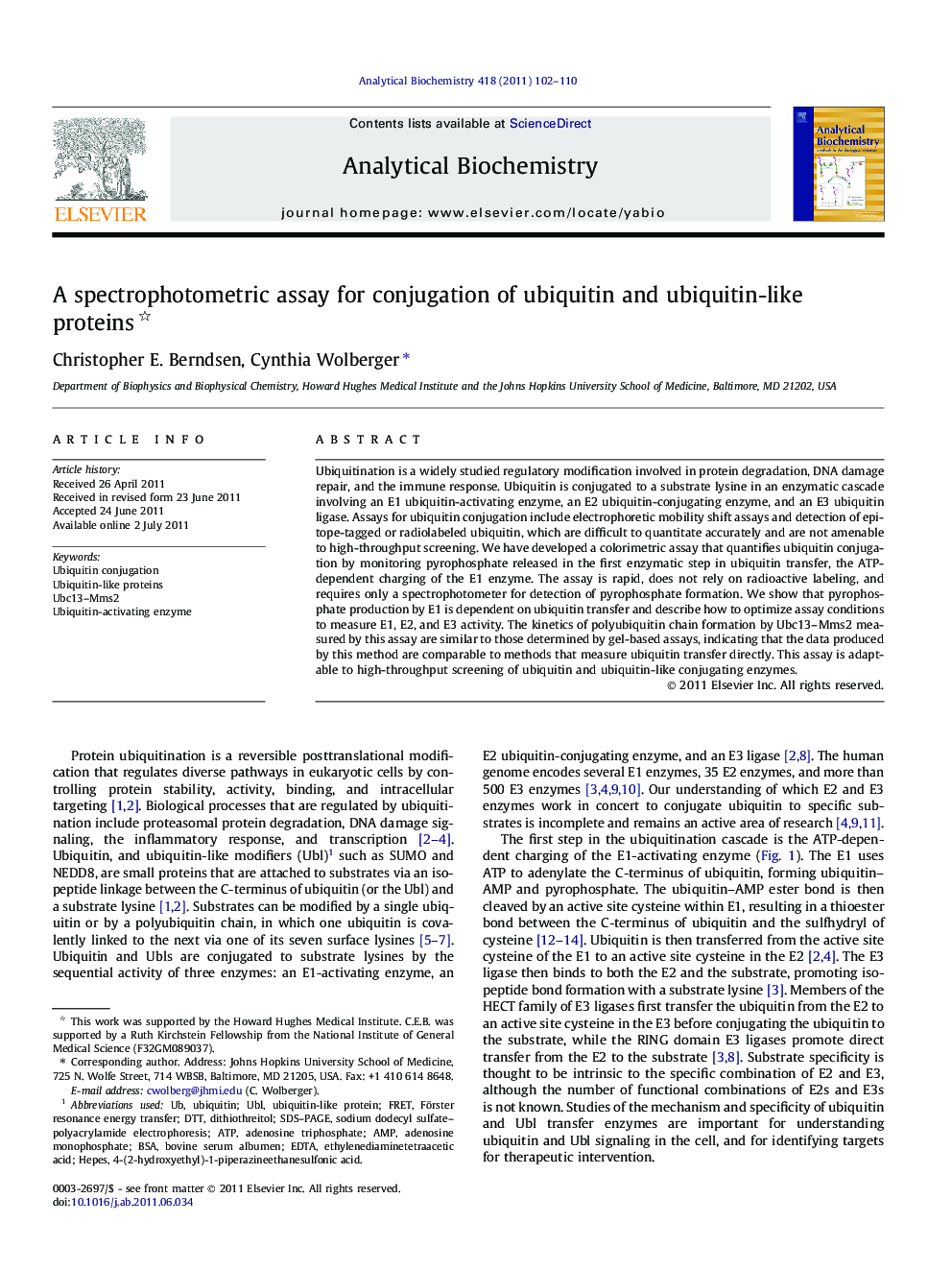 A spectrophotometric assay for conjugation of ubiquitin and ubiquitin-like proteins