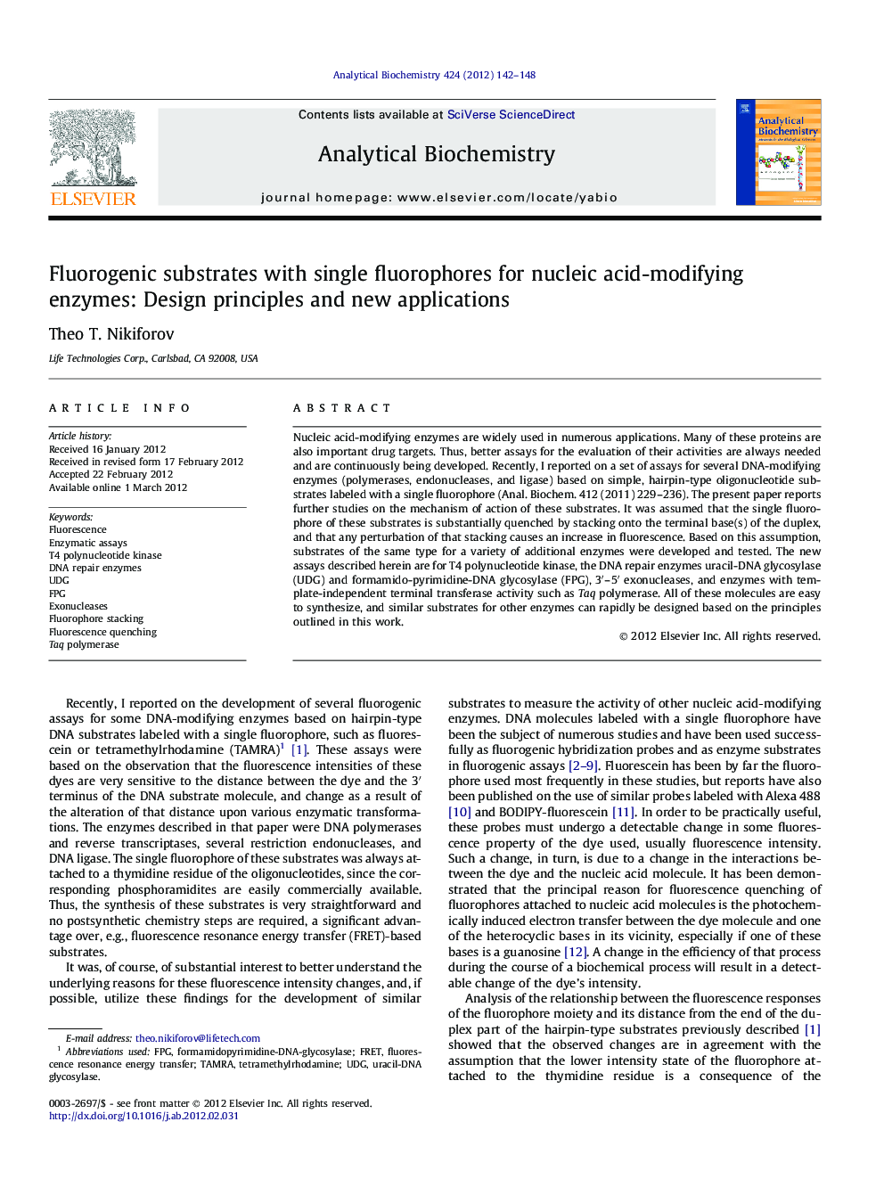 Fluorogenic substrates with single fluorophores for nucleic acid-modifying enzymes: Design principles and new applications