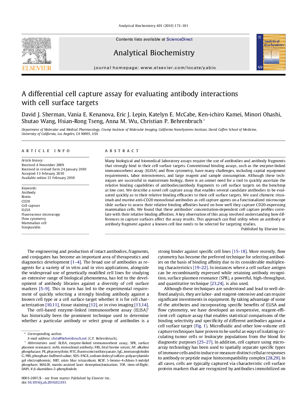 A differential cell capture assay for evaluating antibody interactions with cell surface targets