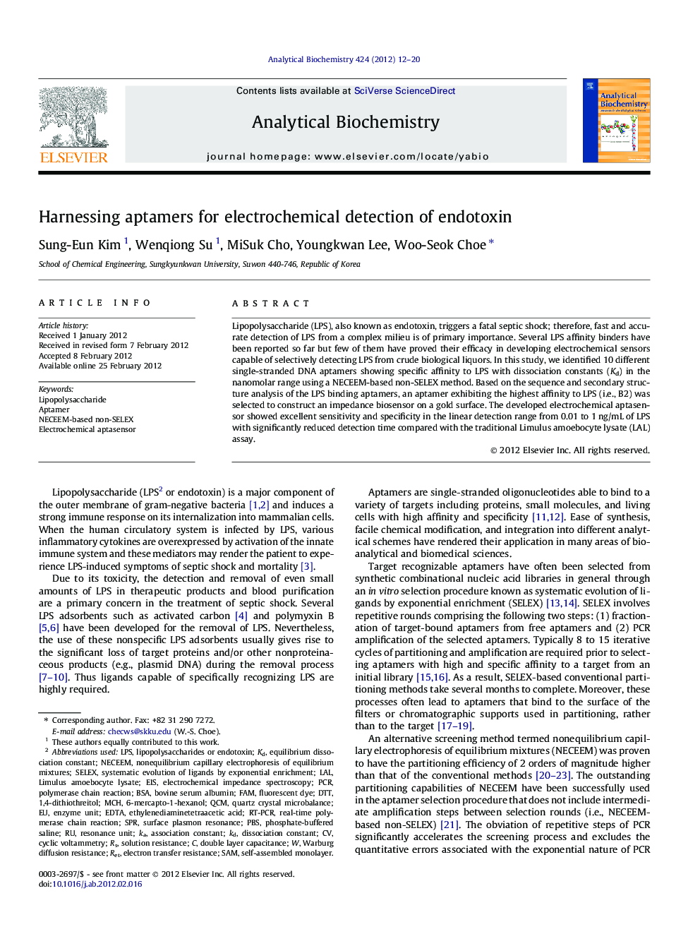 Harnessing aptamers for electrochemical detection of endotoxin