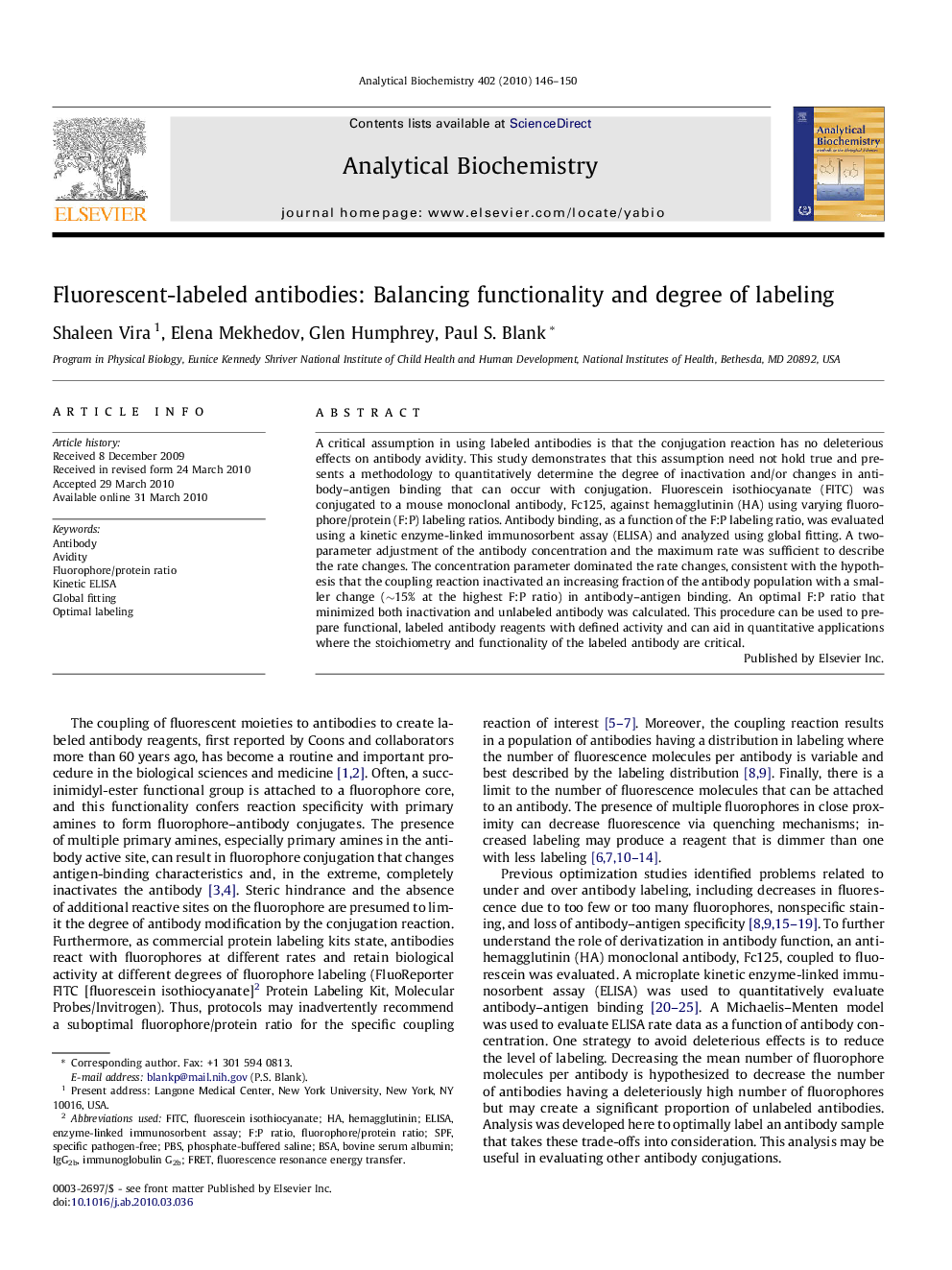 Fluorescent-labeled antibodies: Balancing functionality and degree of labeling