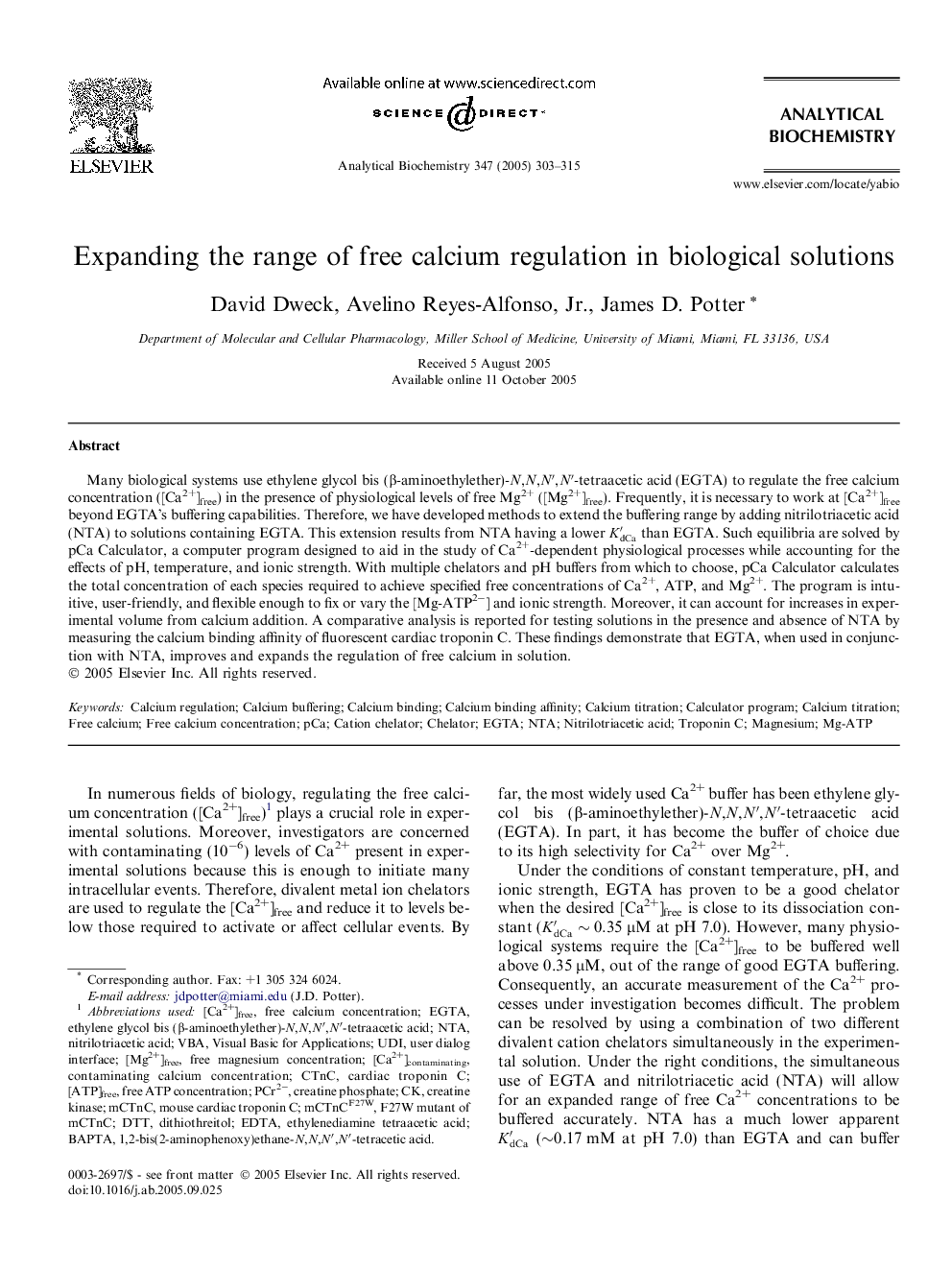 Expanding the range of free calcium regulation in biological solutions