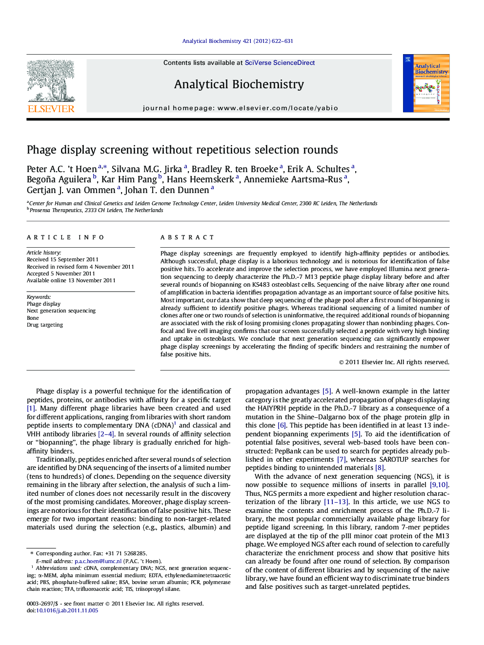 Phage display screening without repetitious selection rounds