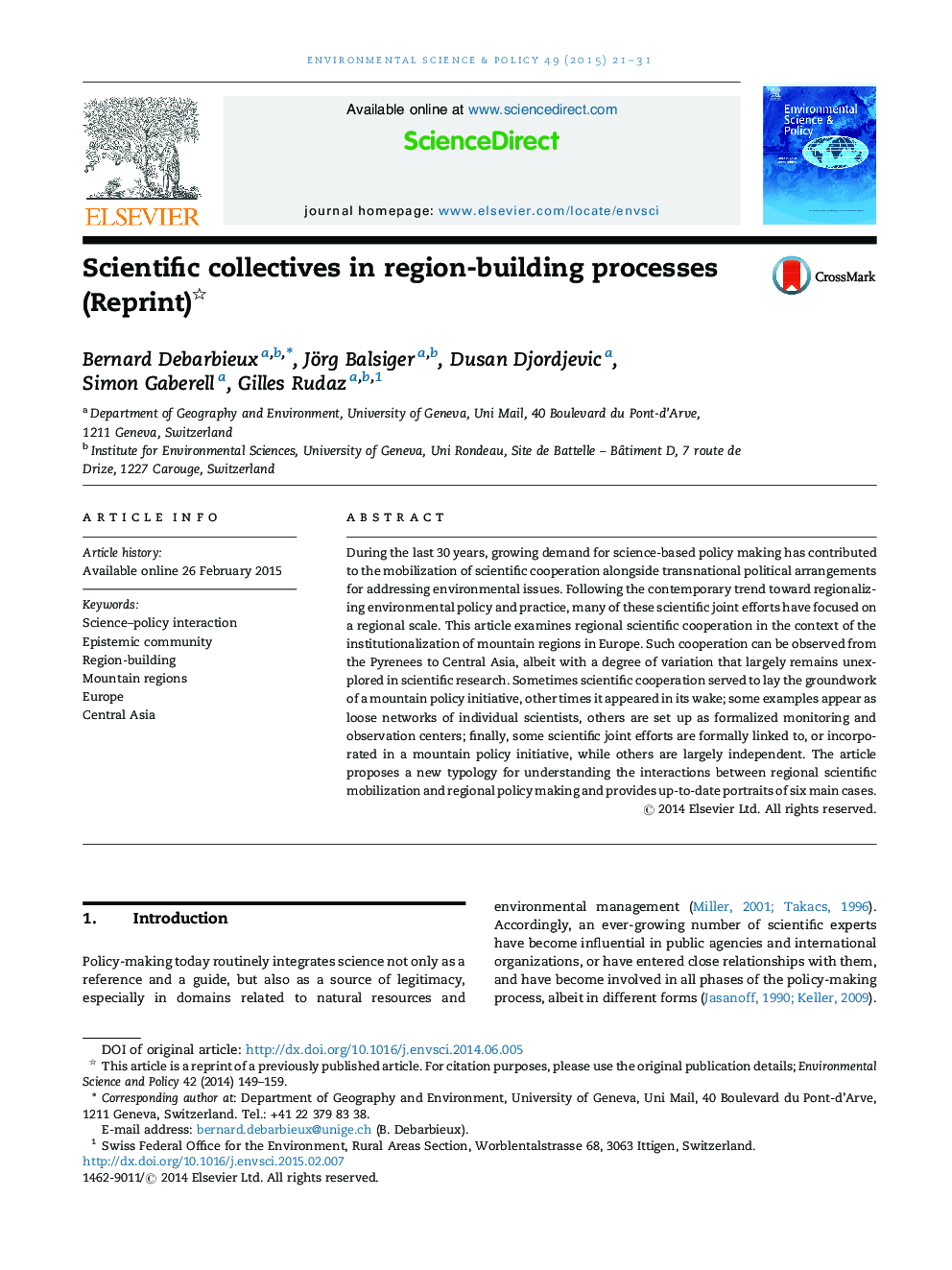 Scientific collectives in region-building processes (Reprint) 