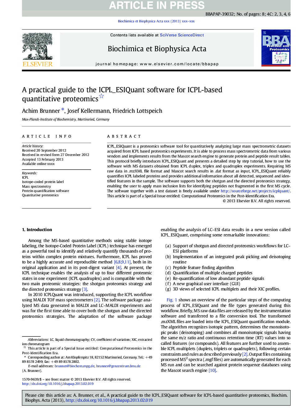 A practical guide to the ICPL_ESIQuant software for ICPL-based quantitative proteomics