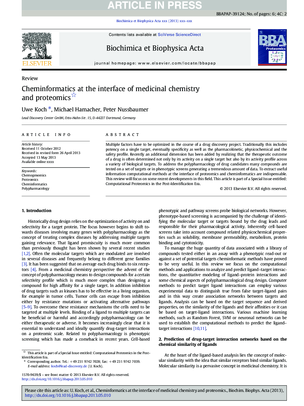 Cheminformatics at the interface of medicinal chemistry and proteomics