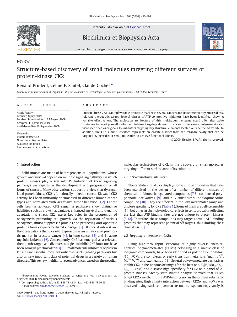 Structure-based discovery of small molecules targeting different surfaces of protein-kinase CK2