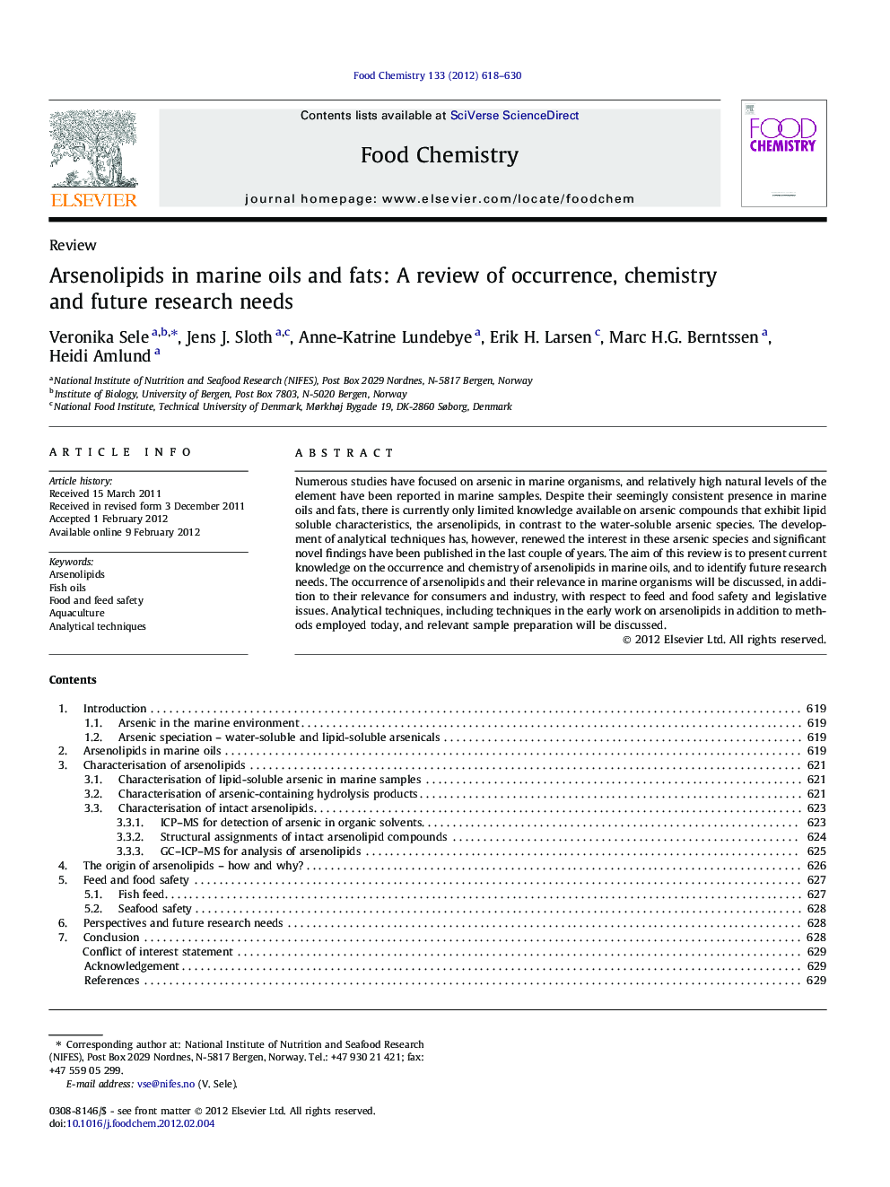 Arsenolipids in marine oils and fats: A review of occurrence, chemistry and future research needs