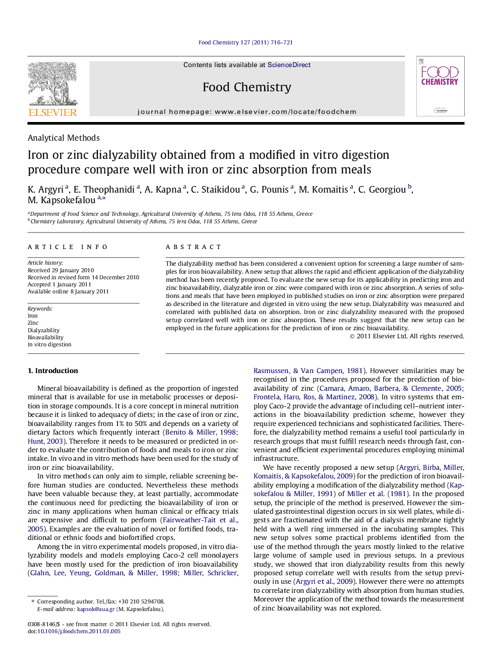 Iron or zinc dialyzability obtained from a modified in vitro digestion procedure compare well with iron or zinc absorption from meals