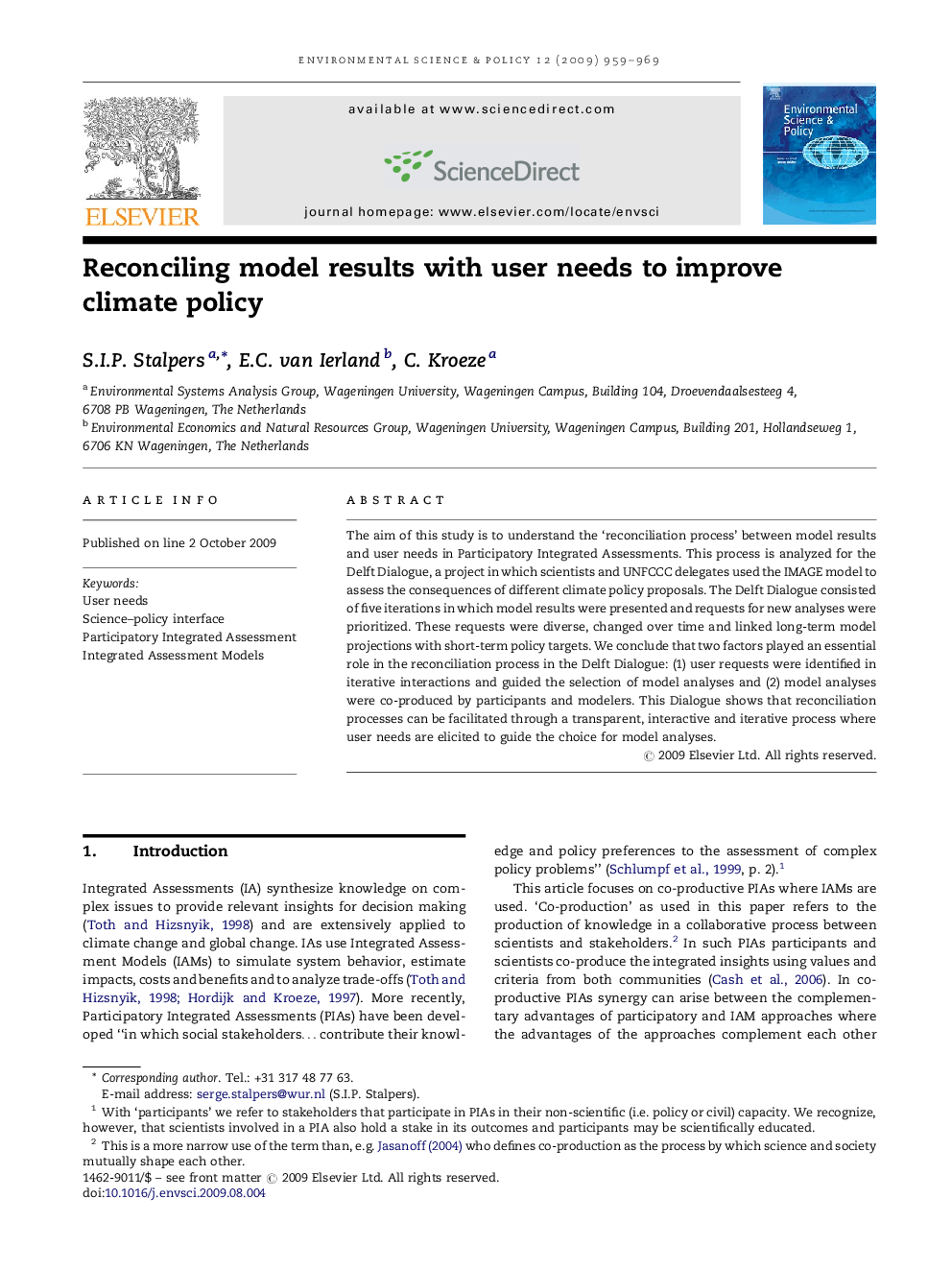 Reconciling model results with user needs to improve climate policy