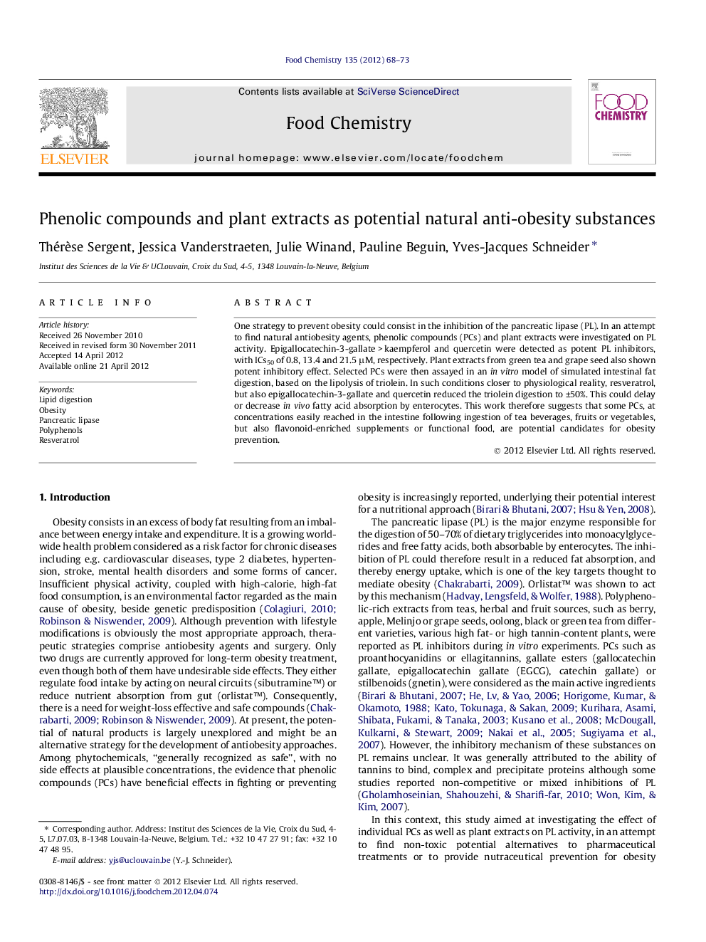 Phenolic compounds and plant extracts as potential natural anti-obesity substances