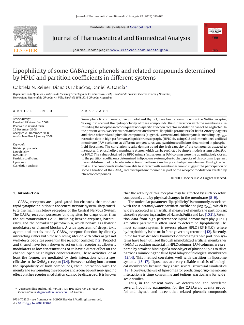 Lipophilicity of some GABAergic phenols and related compounds determined by HPLC and partition coefficients in different systems