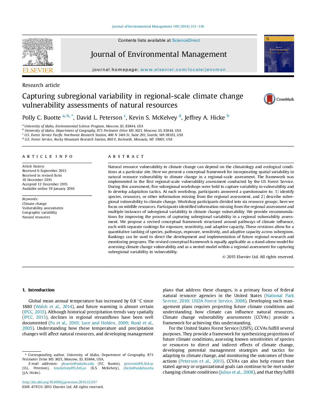 Capturing subregional variability in regional-scale climate change vulnerability assessments of natural resources