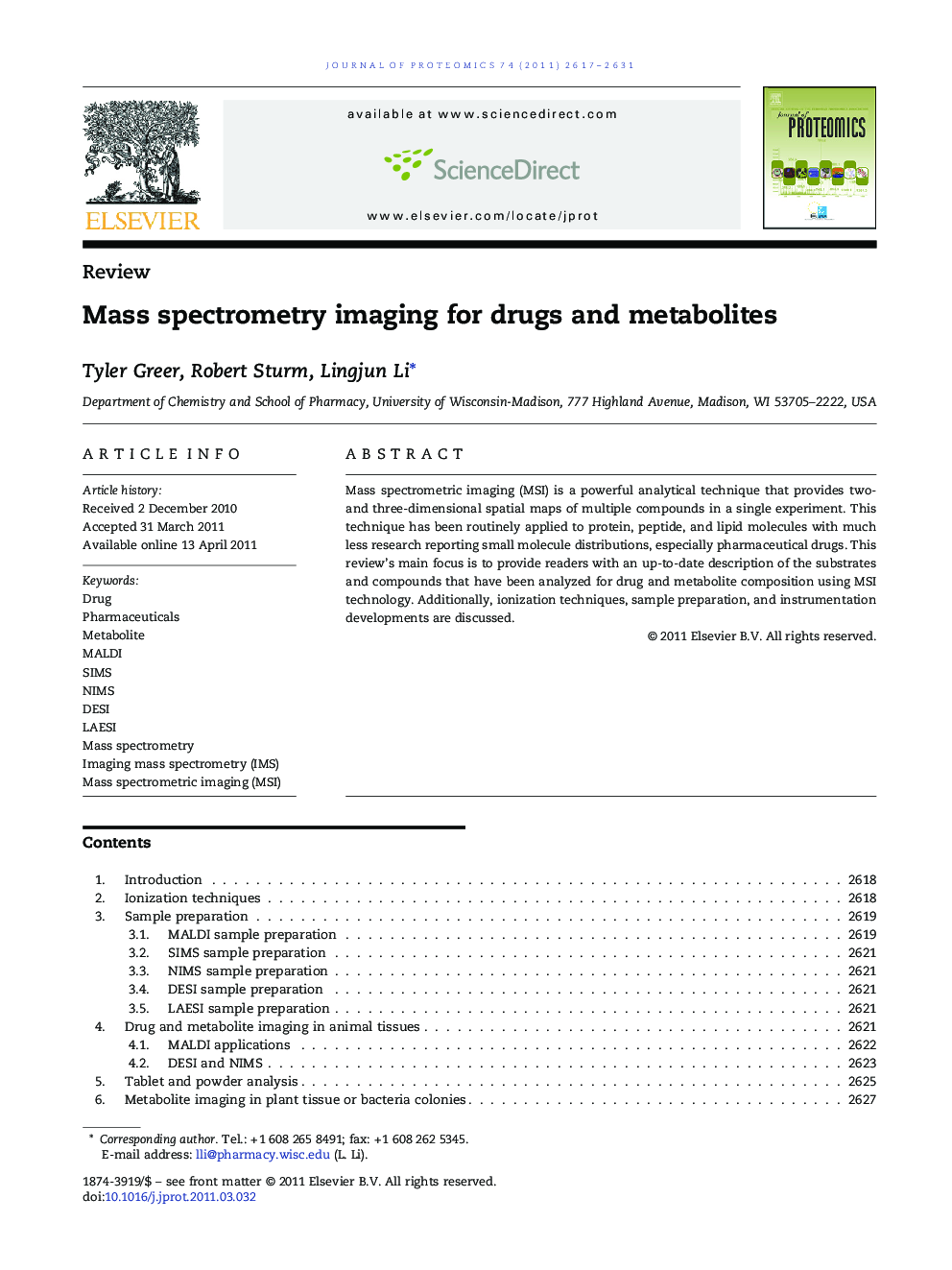 Mass spectrometry imaging for drugs and metabolites