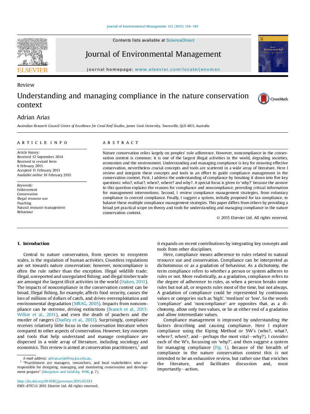 Understanding and managing compliance in the nature conservation context