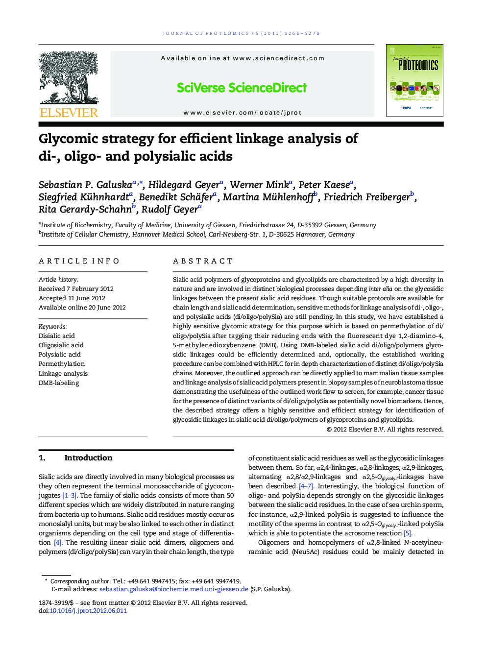 Glycomic strategy for efficient linkage analysis of di-, oligo- and polysialic acids