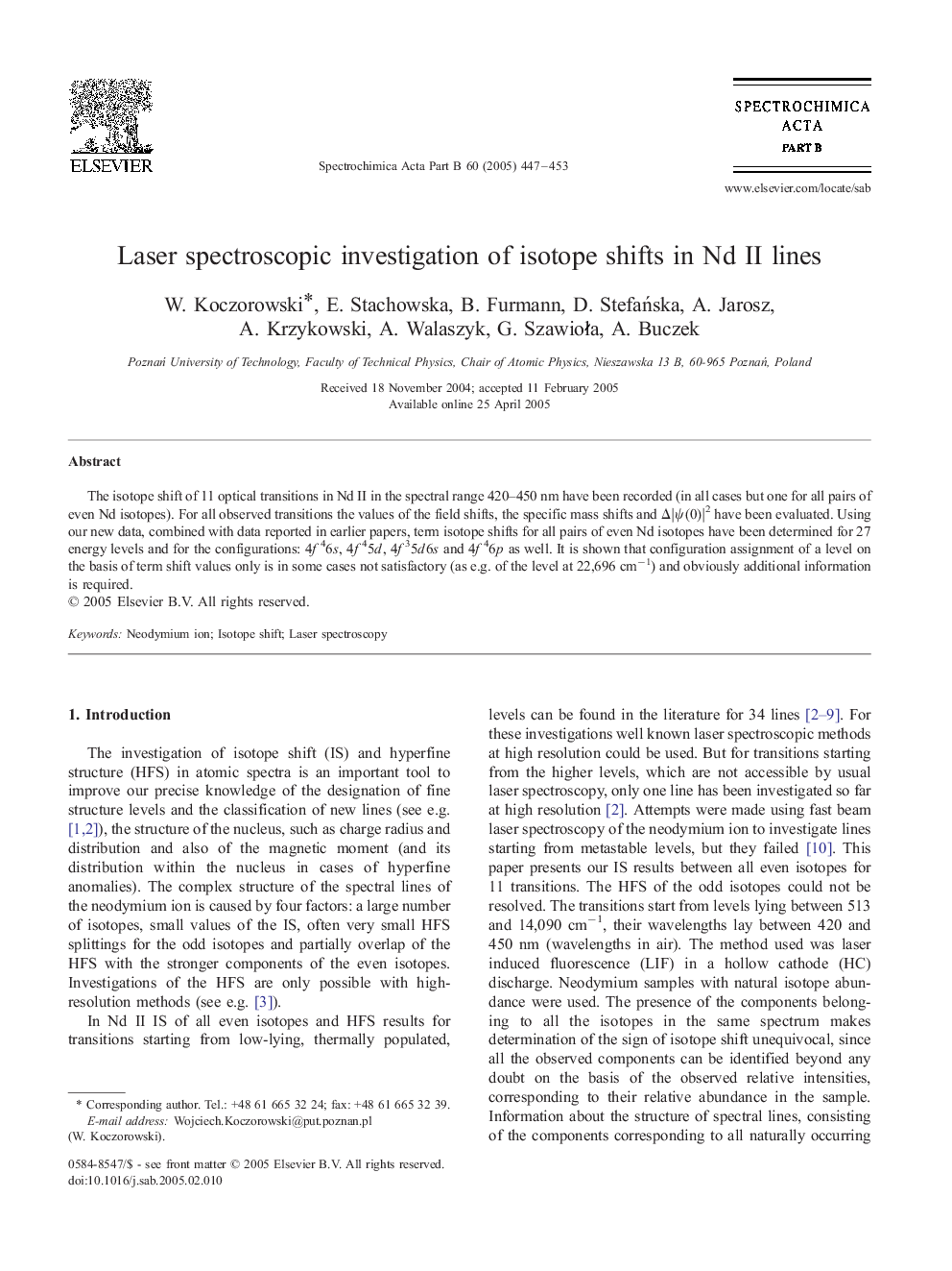 Laser spectroscopic investigation of isotope shifts in Nd II lines