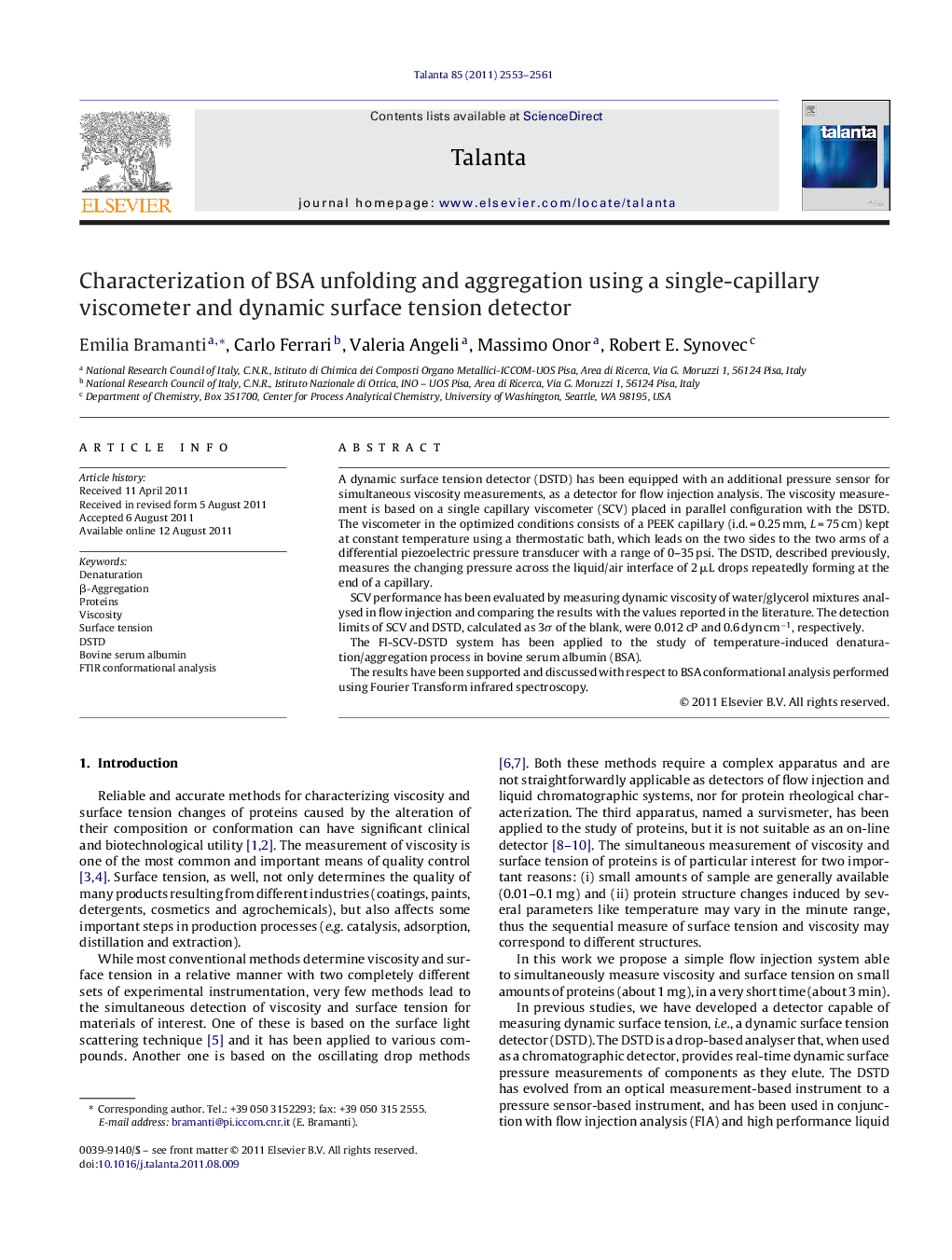 Characterization of BSA unfolding and aggregation using a single-capillary viscometer and dynamic surface tension detector