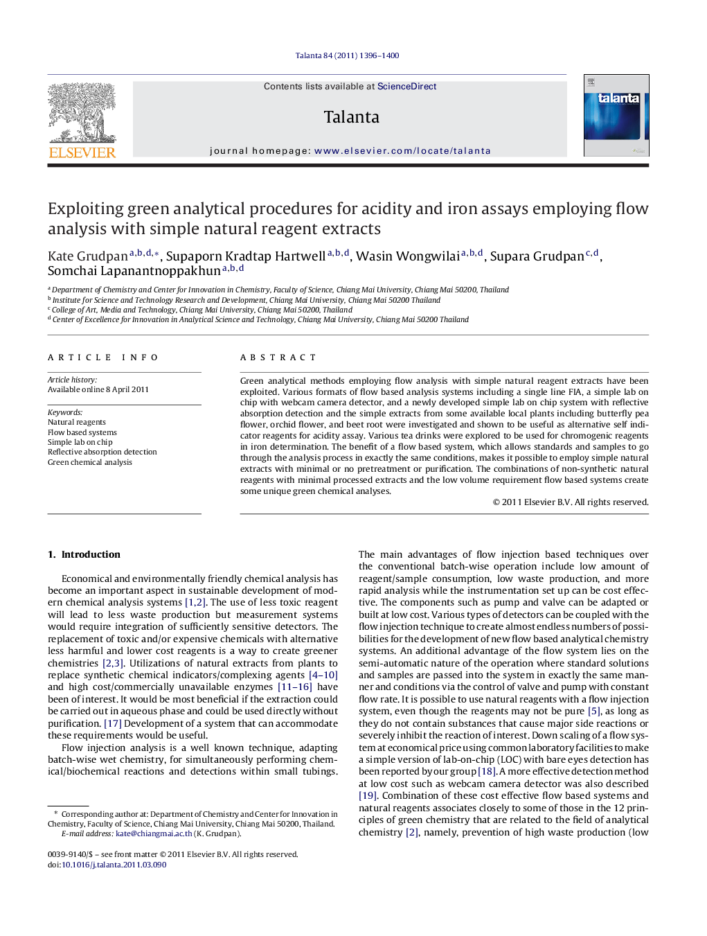 Exploiting green analytical procedures for acidity and iron assays employing flow analysis with simple natural reagent extracts