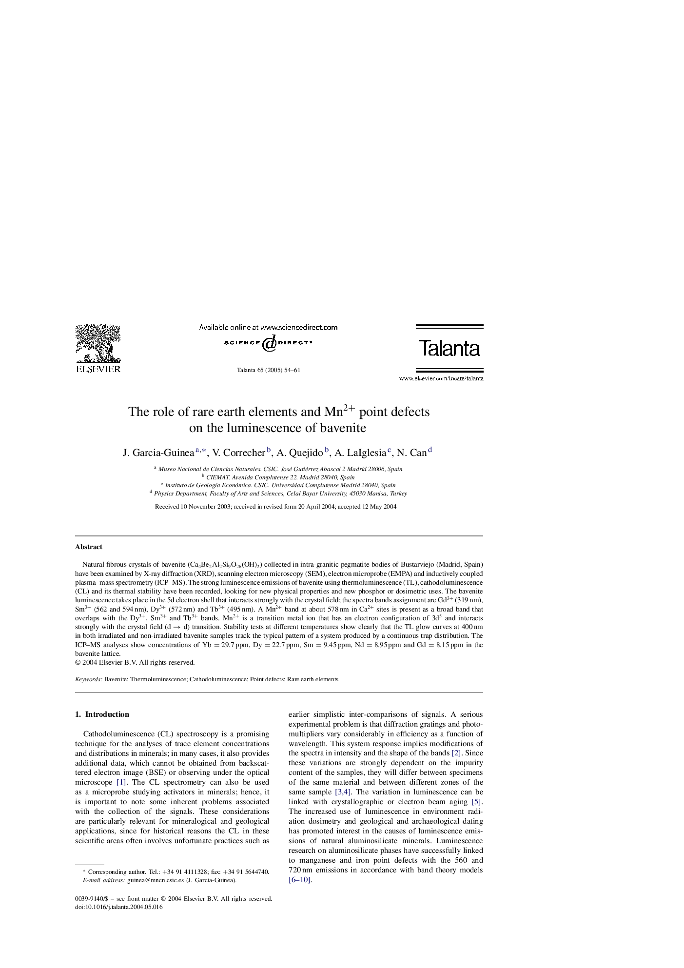 The role of rare earth elements and Mn2+ point defects on the luminescence of bavenite