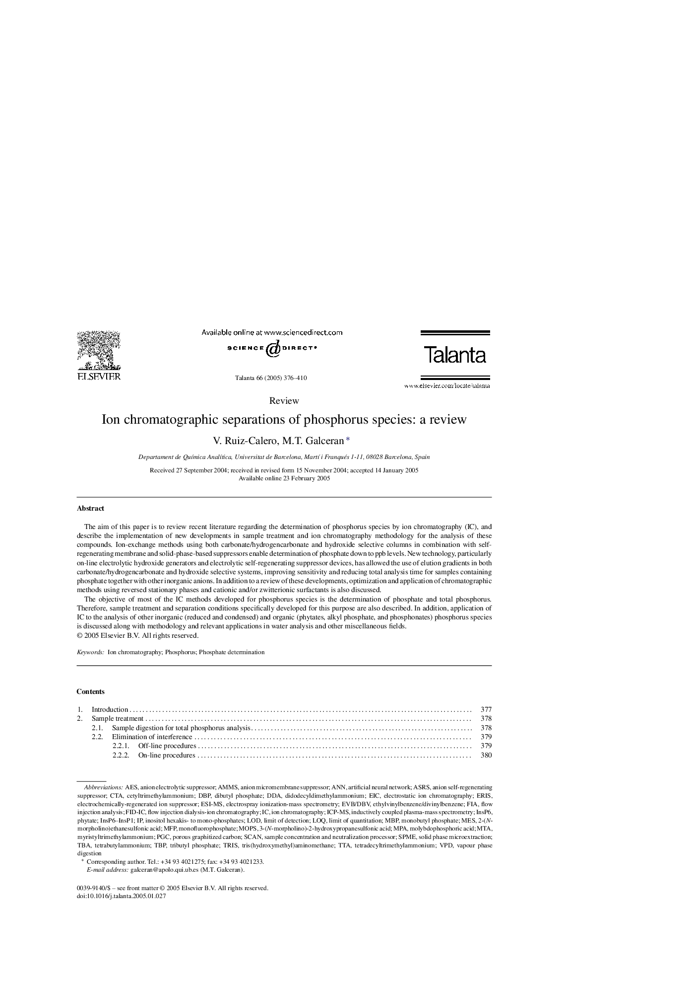 Ion chromatographic separations of phosphorus species: a review