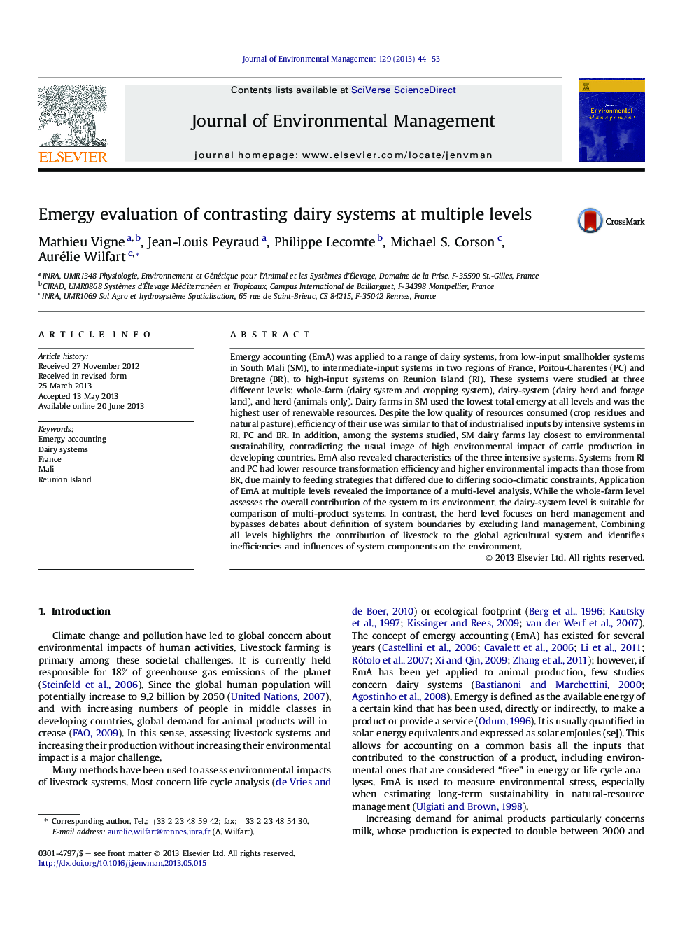 Emergy evaluation of contrasting dairy systems at multiple levels