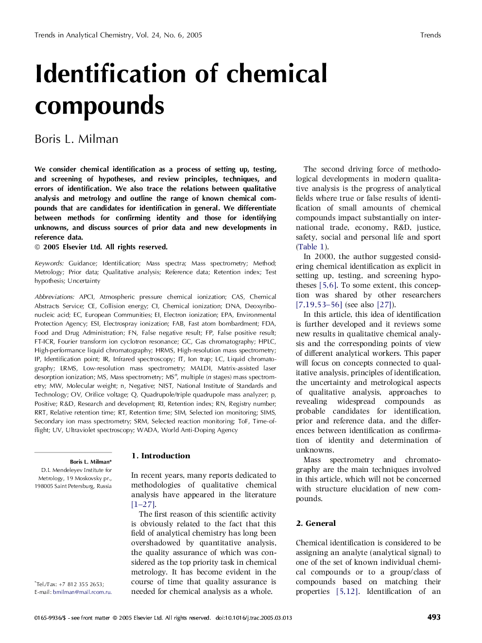 Identification of chemical compounds