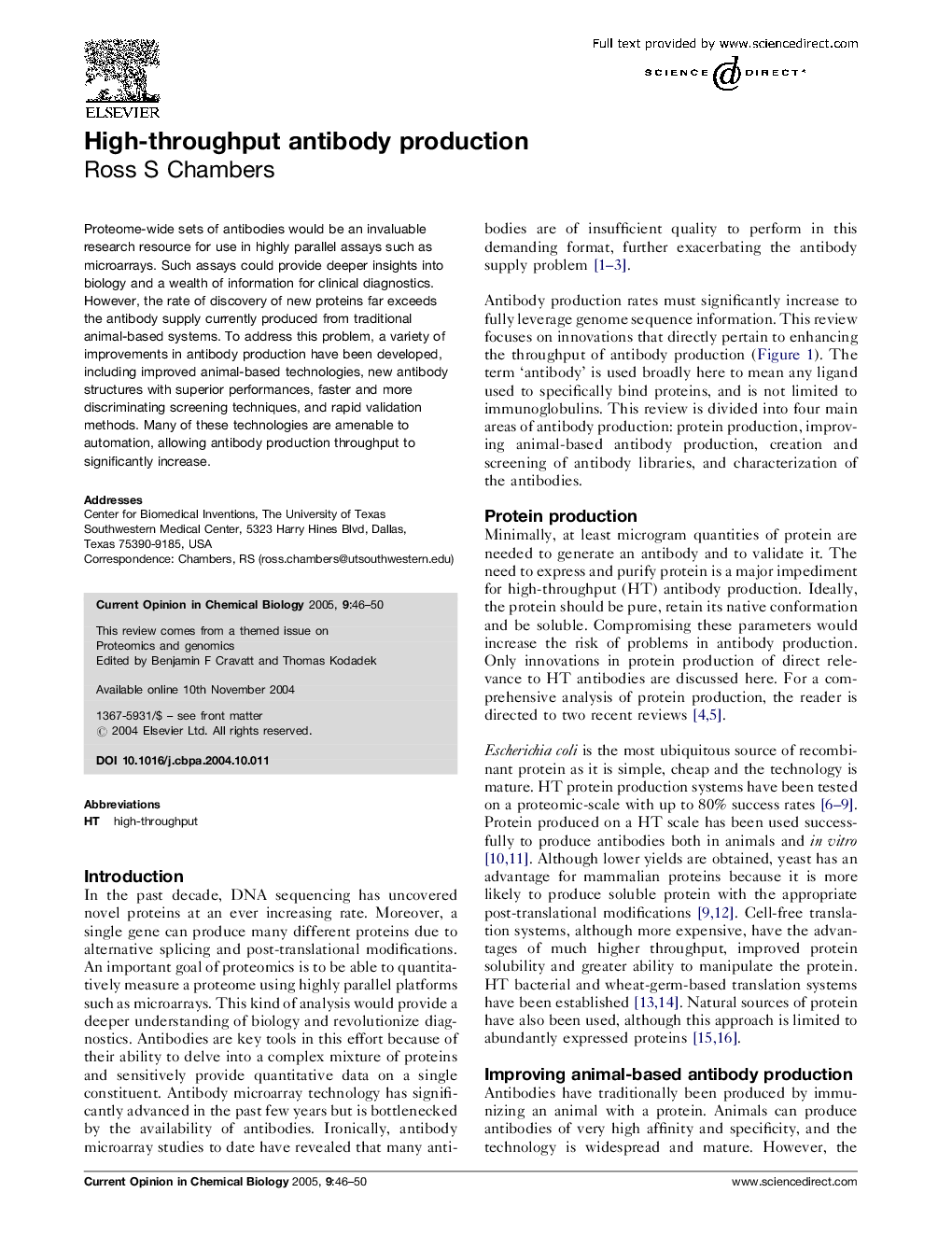 High-throughput antibody production