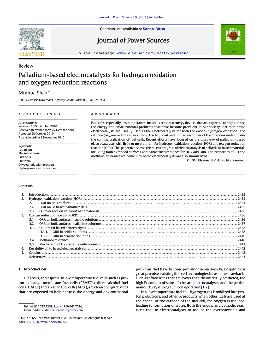 Palladium-based electrocatalysts for hydrogen oxidation and oxygen reduction reactions