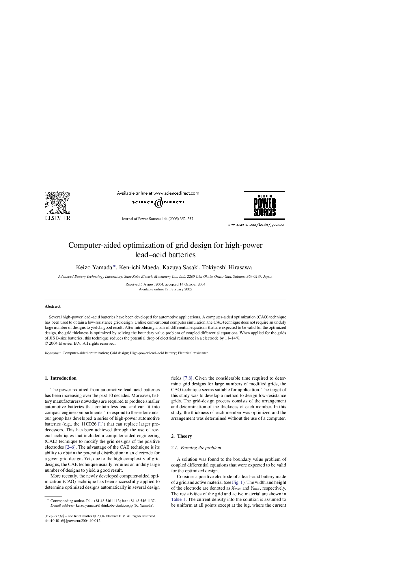 Computer-aided optimization of grid design for high-power lead-acid batteries