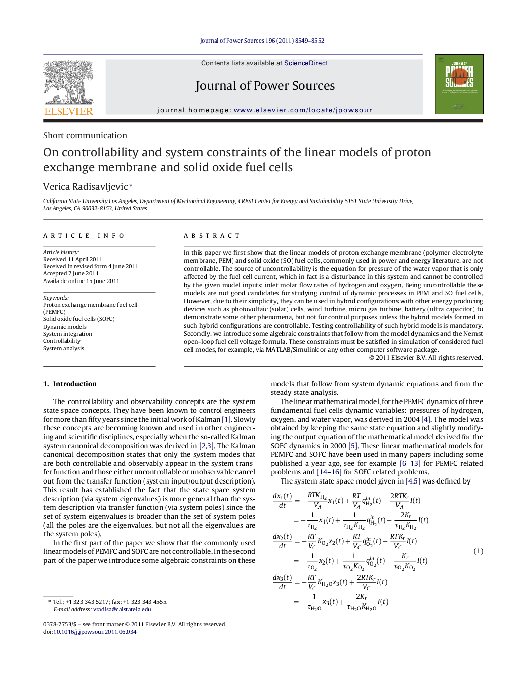 On controllability and system constraints of the linear models of proton exchange membrane and solid oxide fuel cells