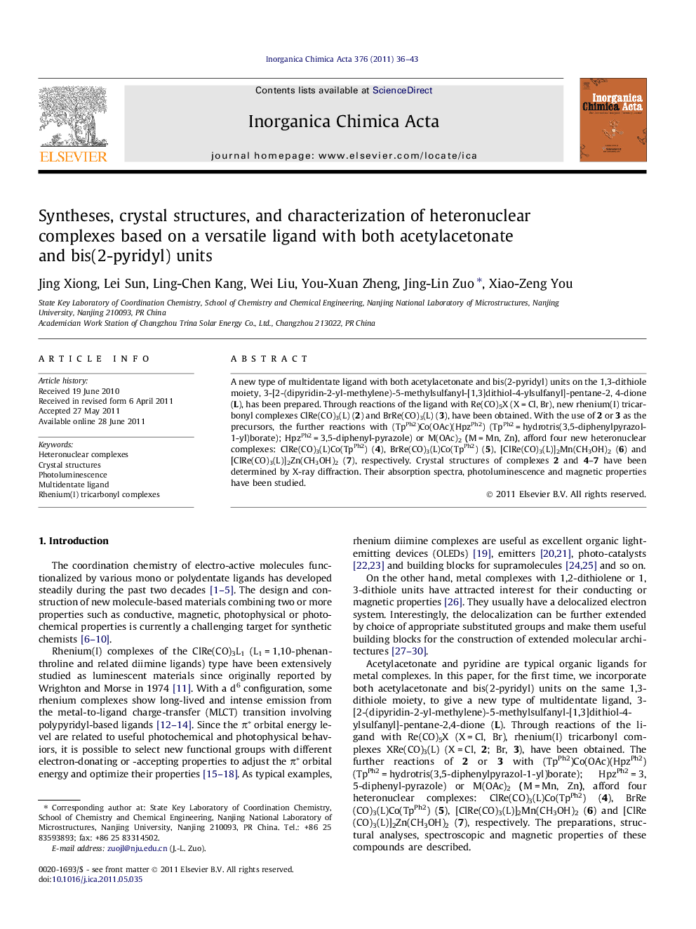 Syntheses, crystal structures, and characterization of heteronuclear complexes based on a versatile ligand with both acetylacetonate and bis(2-pyridyl) units