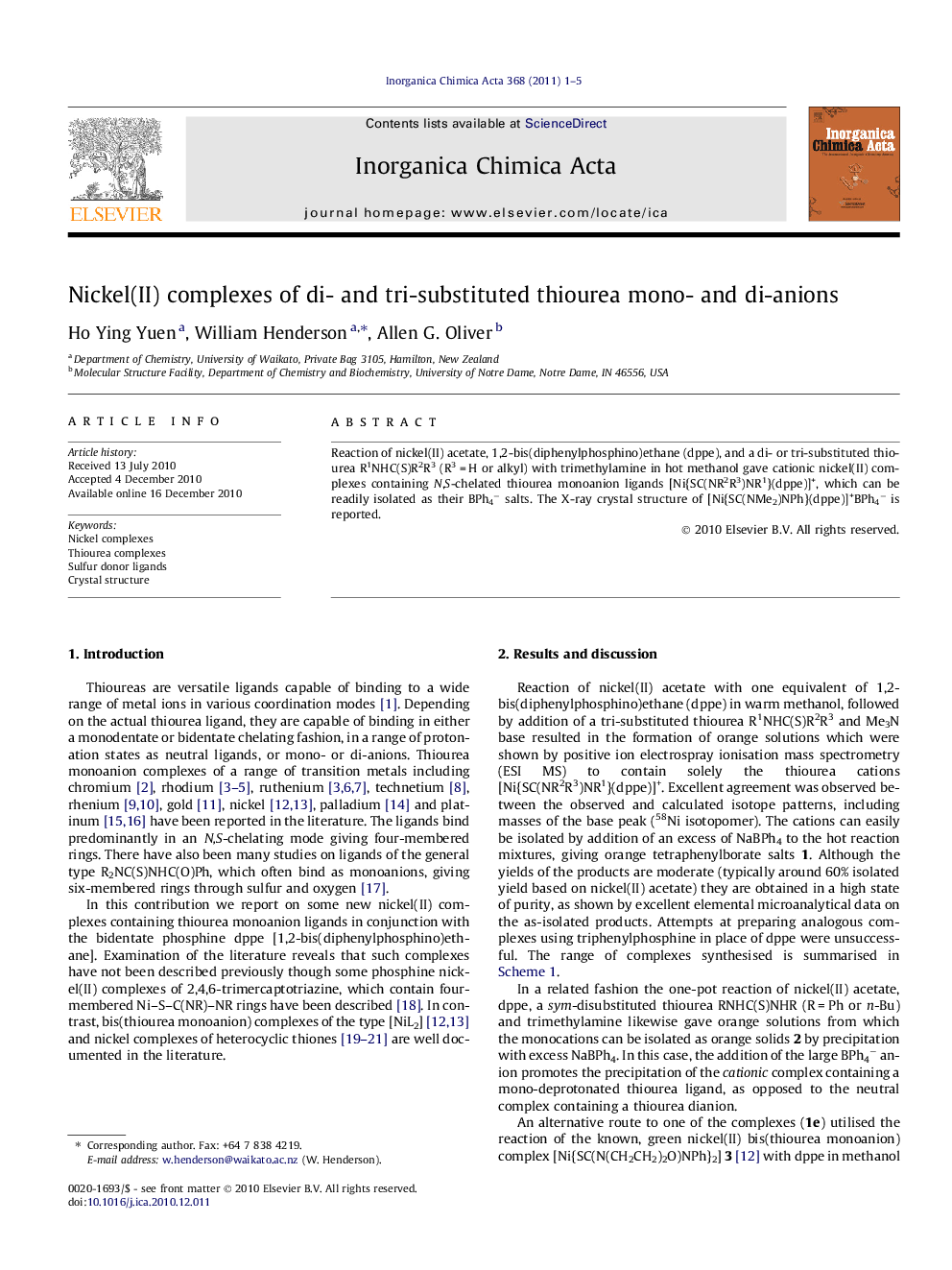 Nickel(II) complexes of di- and tri-substituted thiourea mono- and di-anions