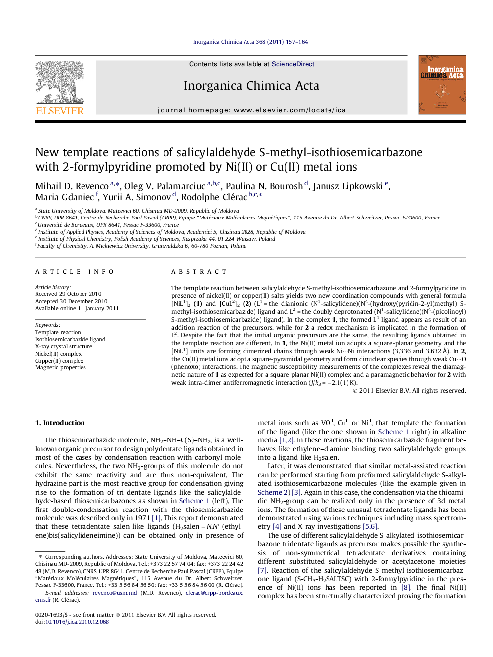 New template reactions of salicylaldehyde S-methyl-isothiosemicarbazone with 2-formylpyridine promoted by Ni(II) or Cu(II) metal ions