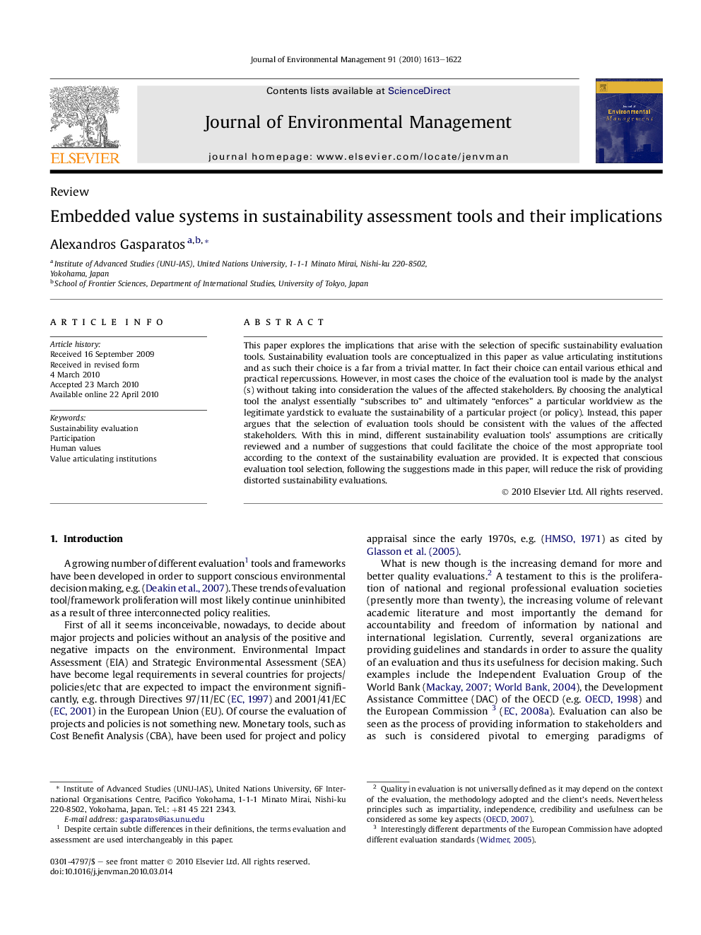 Embedded value systems in sustainability assessment tools and their implications