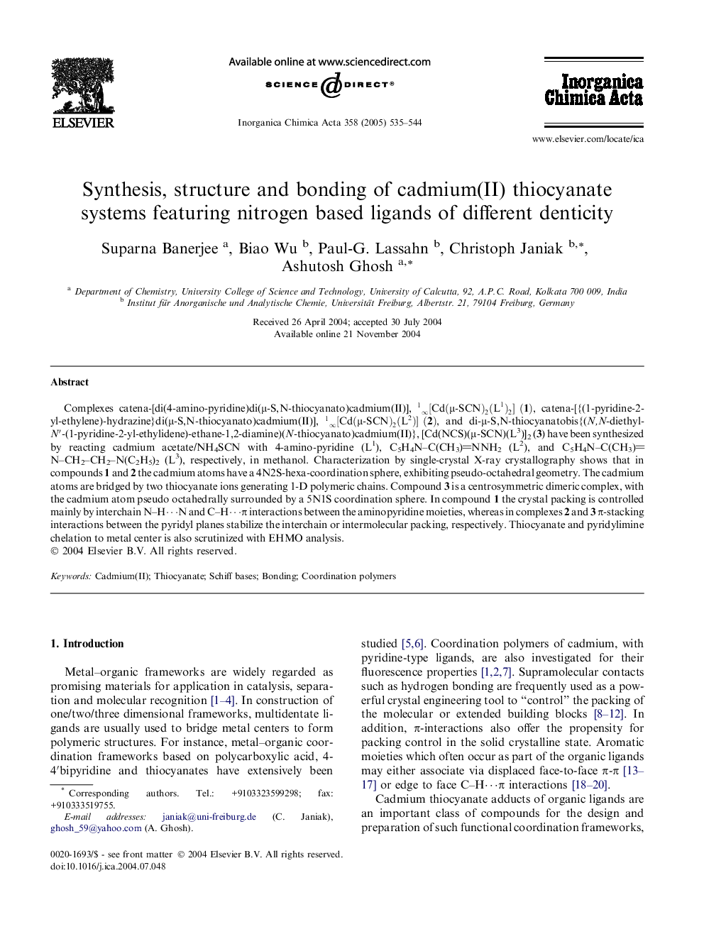 Synthesis, structure and bonding of cadmium(II) thiocyanate systems featuring nitrogen based ligands of different denticity