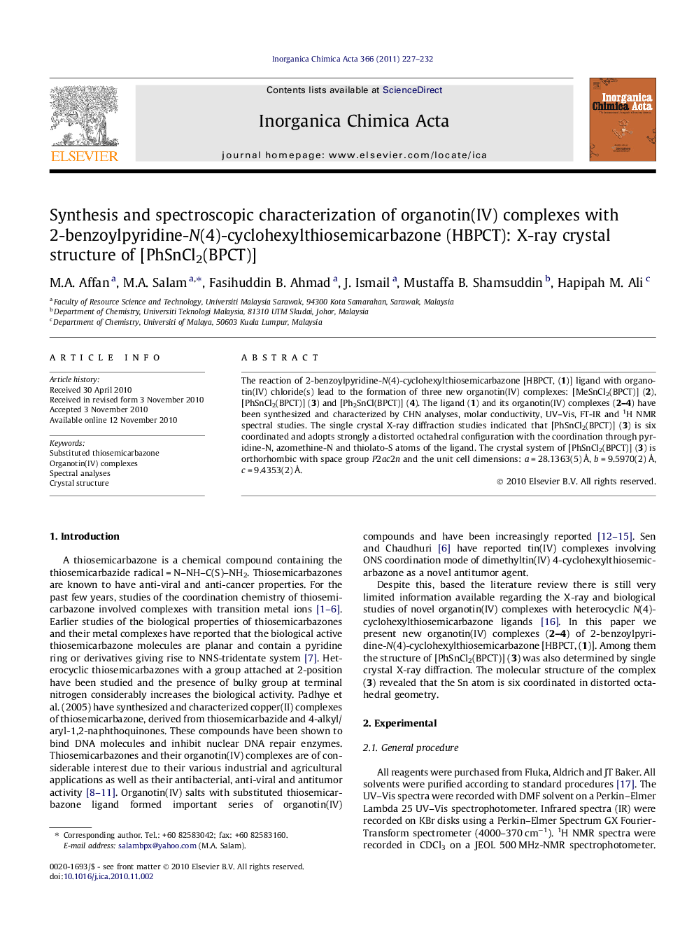 Synthesis and spectroscopic characterization of organotin(IV) complexes with 2-benzoylpyridine-N(4)-cyclohexylthiosemicarbazone (HBPCT): X-ray crystal structure of [PhSnCl2(BPCT)]