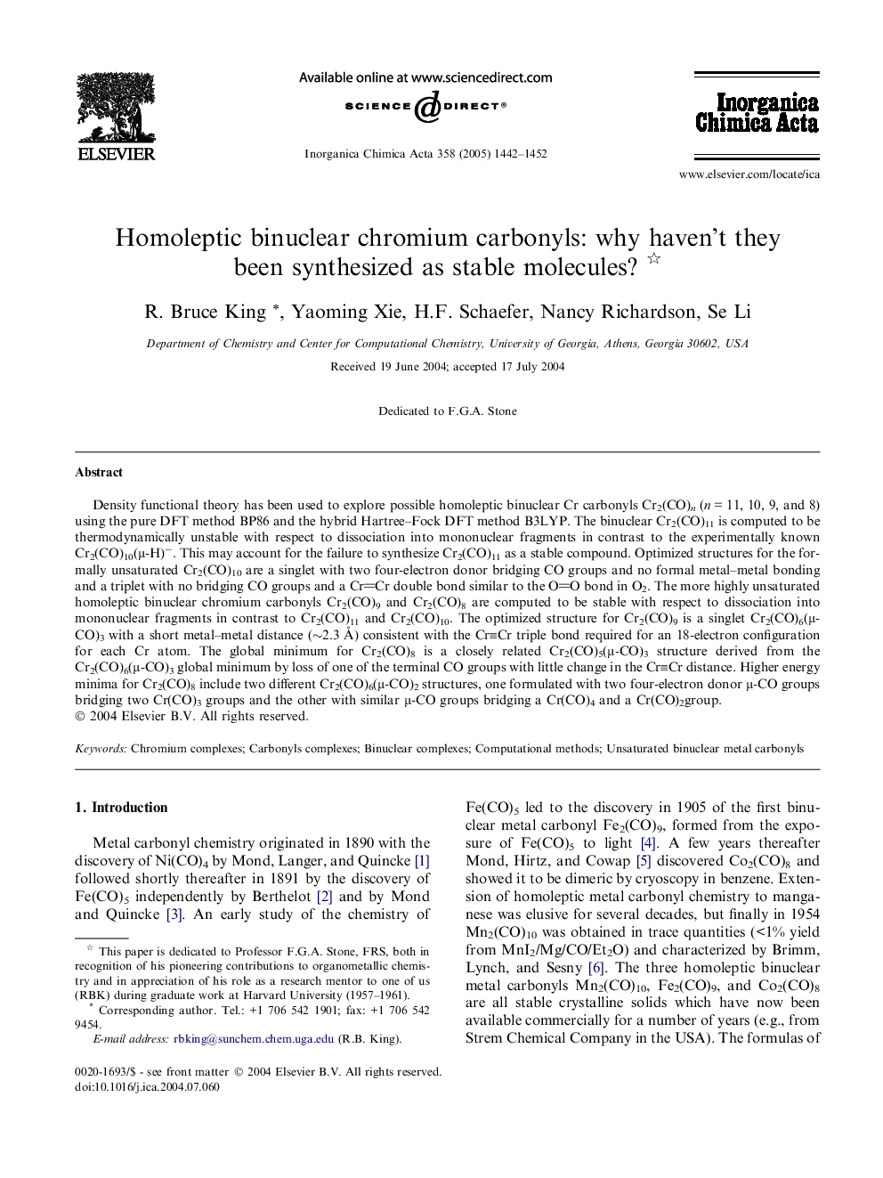 Homoleptic binuclear chromium carbonyls: why haven't they been synthesized as stable molecules?