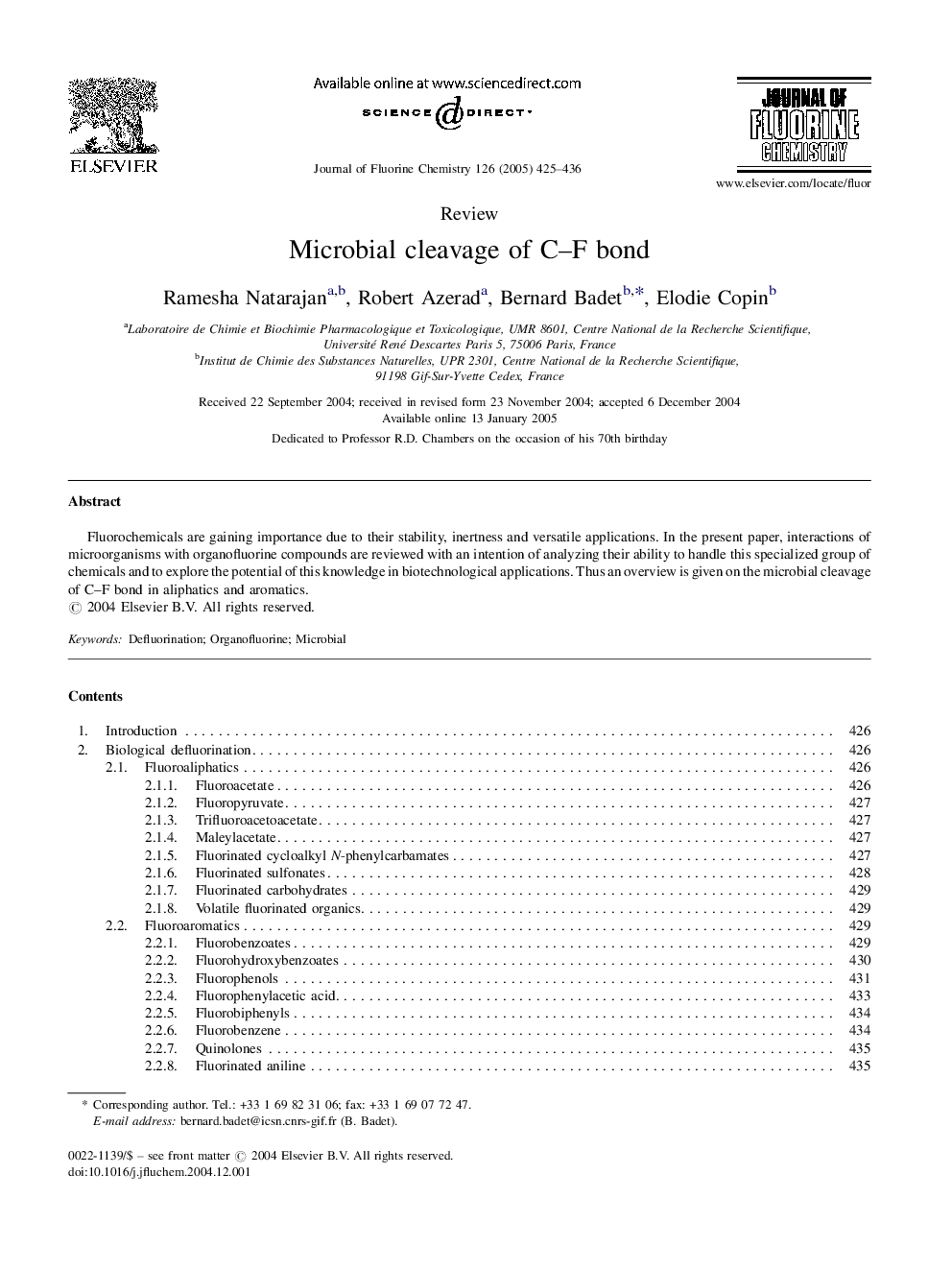 Microbial cleavage of CF bond