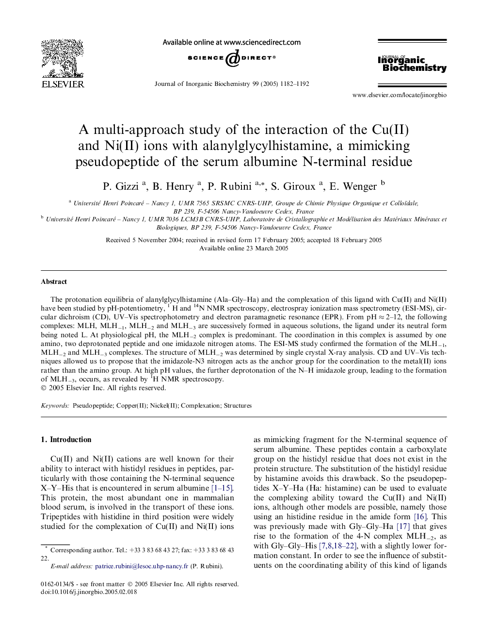 A multi-approach study of the interaction of the Cu(II) and Ni(II) ions with alanylglycylhistamine, a mimicking pseudopeptide of the serum albumine N-terminal residue