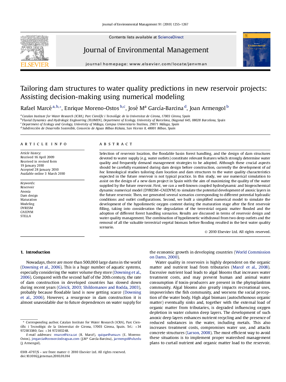 Tailoring dam structures to water quality predictions in new reservoir projects: Assisting decision-making using numerical modeling