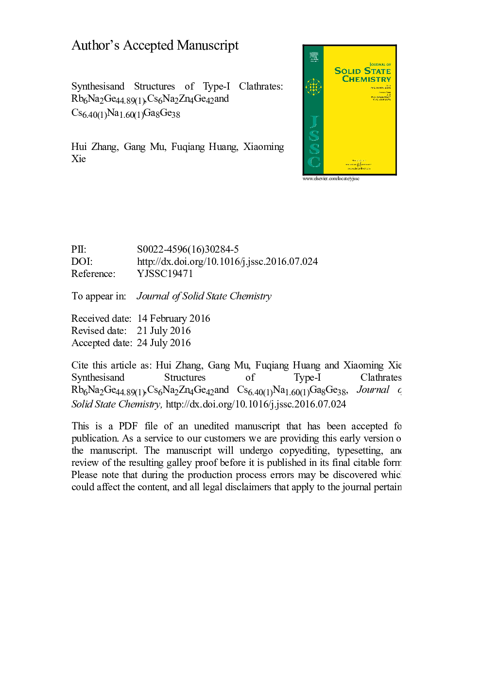 Synthesis and structures of type-I clathrates: Rb6Na2Ge44.89(1), Cs6Na2Zn4Ge42 and Cs6.40(1)Na1.60(1)Ga8Ge38