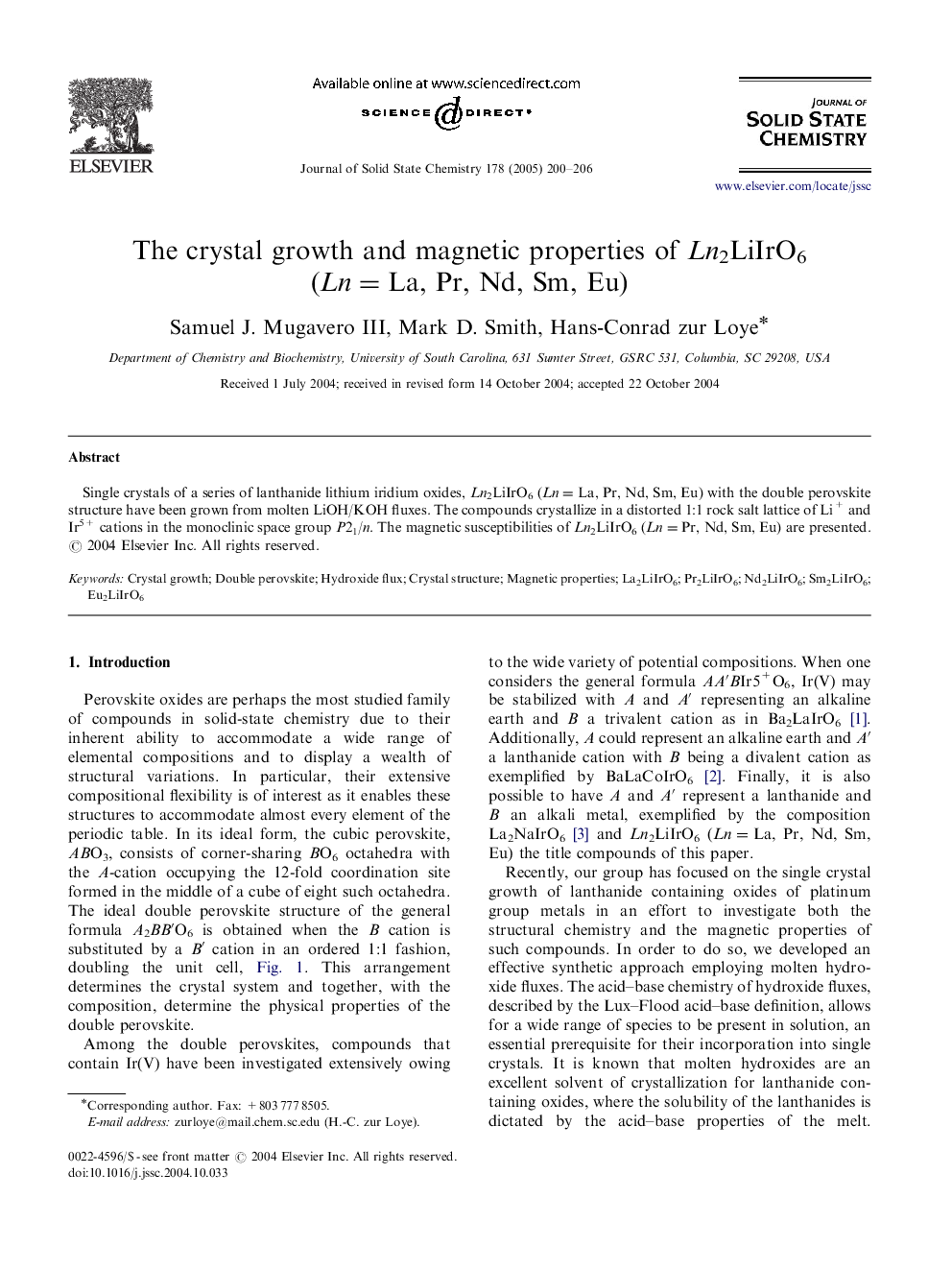 The crystal growth and magnetic properties of Ln2LiIrO6 (Ln=La, Pr, Nd, Sm, Eu)